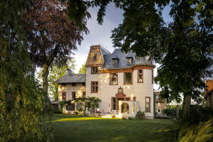 Schloss kaufen in Belgien Aussenansicht im Park mit Bäumen und wiese